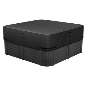 Outdoor Hot Tub Cover 95 x 95 x 20 Inch Weatherproof and Waterproof Black