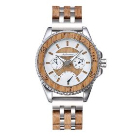 Sports Men's Watch Wood Suit Mechanical Feeling (Color: SILVER)