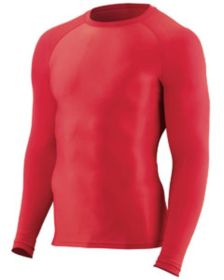 Youth Hyperform Long-Sleeve Compression Shirt - WHITE - L (Color: Red, size: M)