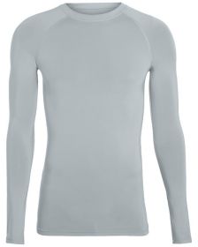 Adult Hyperform Long-Sleeve Compression Shirt - WHITE - 2XL (Color: SILVER, size: L)